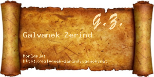 Galvanek Zerind névjegykártya